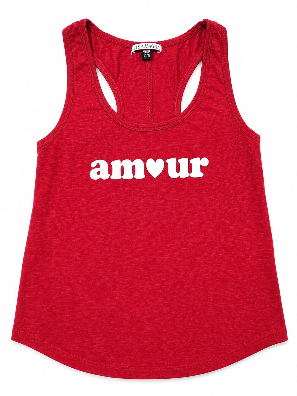 PJ Salvage Medium Red Amour Heart Graphic Racerback Tank
